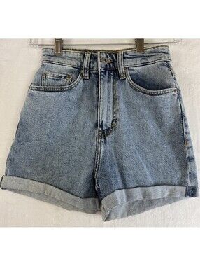 HM Jean Shorts 0 Women High Rise Roll Cuff Blue  Denim